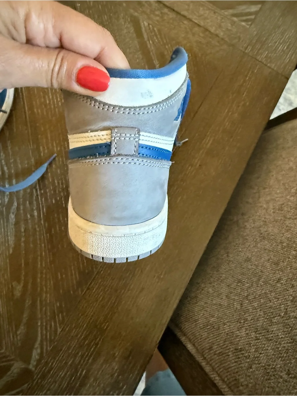 Nike air Jordan’s Kids High-Top Sneakers in Blue and White
